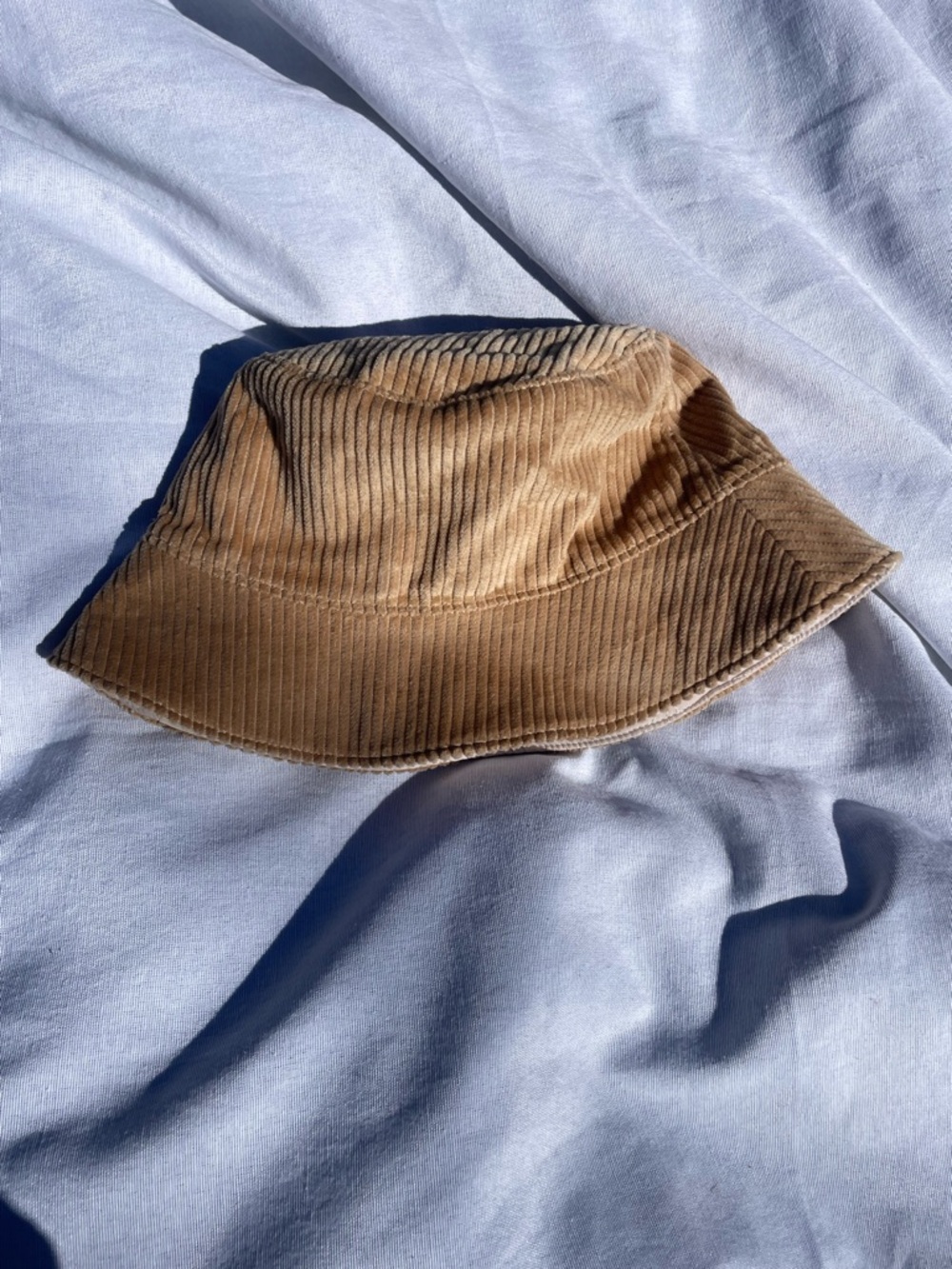 Corduroy Bucket Hat in Light Brown